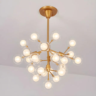 ZOWALA - Modern Gold Branching Clear Glass Orb Chandelier