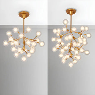 ZOWALA - Modern Gold Branching Clear Glass Orb Chandelier