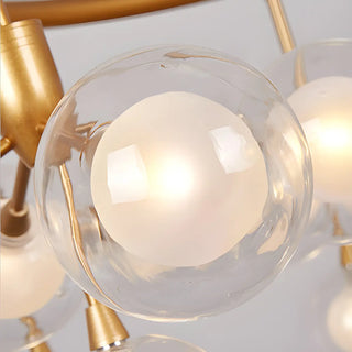 ZOWALA - Modern Gold Branching Clear Glass Orb Chandelier