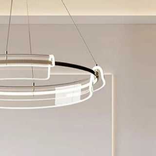 Gold Circle Clear Acrylic LED Living Room Chandelier Image - 13