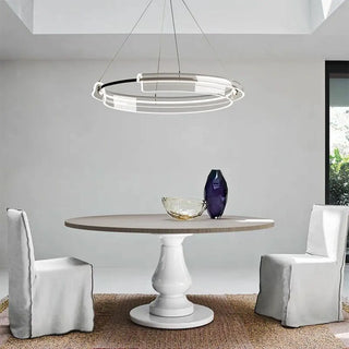 Gold Circle Clear Acrylic LED Living Room Chandelier Image - 3