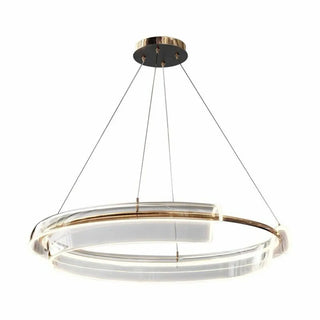 Gold Circle Clear Acrylic LED Living Room Chandelier Image - 5