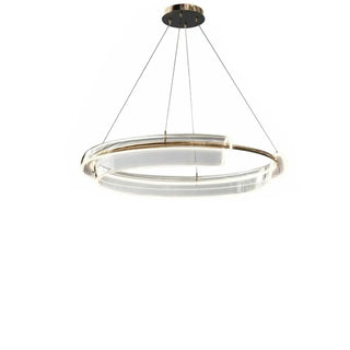 Gold Circle Clear Acrylic LED Living Room Chandelier Image - 6