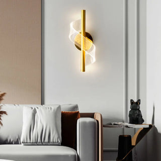 Stylish Spiral LED Design Gold Bedside Wall Sconce Zawala Image - 1