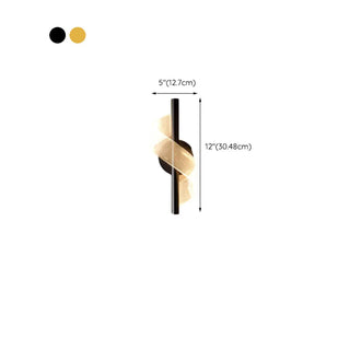 Stylish Spiral LED Design Gold Bedside Wall Sconce Zawala #size