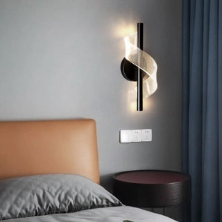 Stylish Spiral LED Design Gold Bedside Wall Sconce Zawala Image - 2