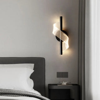 Stylish Spiral LED Design Gold Bedside Wall Sconce Zawala Image - 4