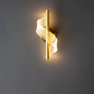 Stylish Spiral LED Design Gold Bedside Wall Sconce Zawala Image - 6