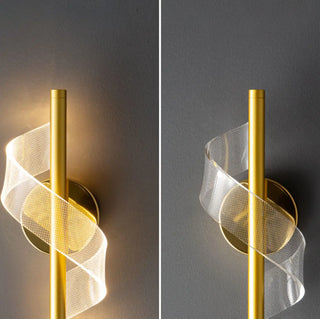 Stylish Spiral LED Design Gold Bedside Wall Sconce Zawala Image - 9