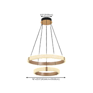 ZOWALA - Modern Gold Clear Acrylic Ring LED Chandelier #size