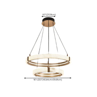 ZOWALA - Modern Gold Clear Acrylic Ring LED Chandelier Image - 14