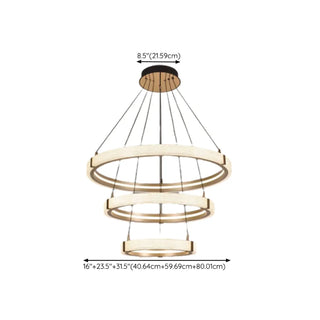 ZOWALA - Modern Gold Clear Acrylic Ring LED Chandelier Image - 15