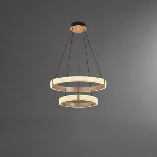 ZOWALA - Modern Gold Clear Acrylic Ring LED Chandelier Image - 7