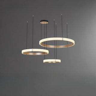 ZOWALA - Modern Gold Clear Acrylic Ring LED Chandelier Image - 8