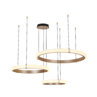 ZOWALA - Modern Gold Clear Acrylic Ring LED Chandelier Image - 9