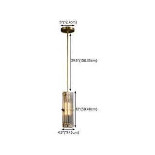 ZOWALA - Modern Bedroom Gold Cylindrical Clear Crystal Pendant Light #size