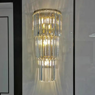 Grand Multi-Tier Design Crystal Gold Wall Sconce Zawala Image - 14