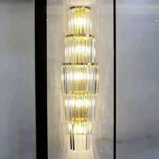 Grand Multi-Tier Design Crystal Gold Wall Sconce Zawala Image - 15