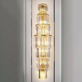 Grand Multi-Tier Design Crystal Gold Wall Sconce Zawala Image - 16