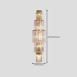 Grand Multi-Tier Design Crystal Gold Wall Sconce Zawala Image - 20