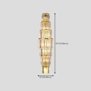 Grand Multi-Tier Design Crystal Gold Wall Sconce Zawala Image - 21