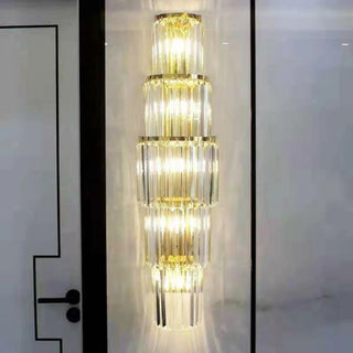 Grand Multi-Tier Design Crystal Gold Wall Sconce Zawala Image - 5