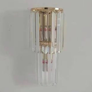 Grand Multi-Tier Design Crystal Gold Wall Sconce Zawala Image - 6