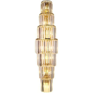 Grand Multi-Tier Design Crystal Gold Wall Sconce Zawala Image - 7
