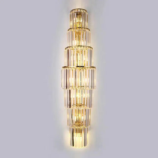 Grand Multi-Tier Design Crystal Gold Wall Sconce Zawala Image - 8