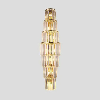 Grand Multi-Tier Design Crystal Gold Wall Sconce Zawala Image - 9