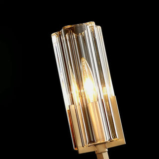 Cylinder Modern Clear Glass and Gold Vanity Light Zawala Image - 12
