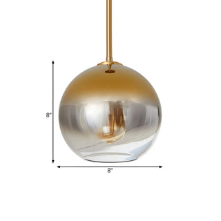 ZOWALA - Modern Bedroom Spherical Gold Finish Glass Pendant Light #size