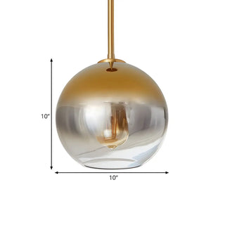 ZOWALA - Modern Bedroom Spherical Gold Finish Glass Pendant Light Image - 9
