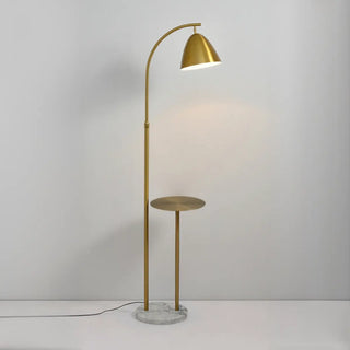 Modern Cone Iron Shade Arch Floor Lamp with Shelf Gold Zawala Image - 5