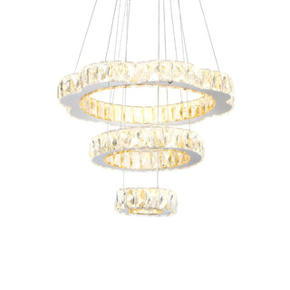 ZOWALA - Luxury Crystal Circular 3 Tiers Kitchen Island Chandelier Image - 5