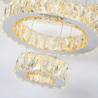 ZOWALA - Luxury Crystal Circular 3 Tiers Kitchen Island Chandelier Image - 7