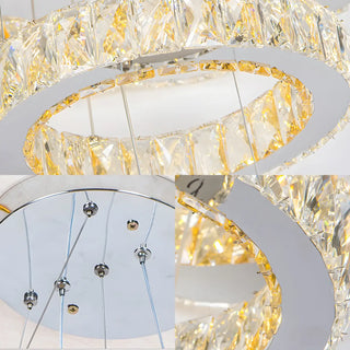 ZOWALA - Luxury Crystal Circular 3 Tiers Kitchen Island Chandelier Image - 8