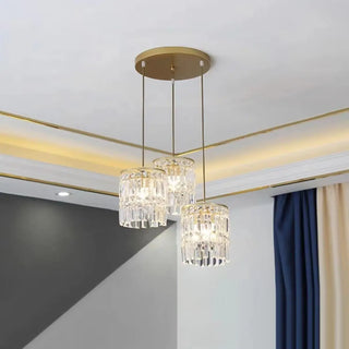 ZOWALA - Modern Clear Crystal Cylinder Crystal Pendant Light Image - 1