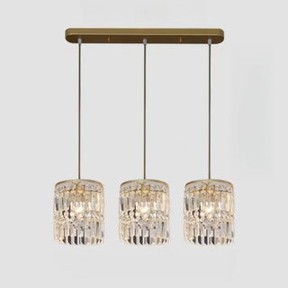 ZOWALA - Modern Clear Crystal Cylinder Crystal Pendant Light Image - 10
