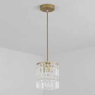 ZOWALA - Modern Clear Crystal Cylinder Crystal Pendant Light Image - 11