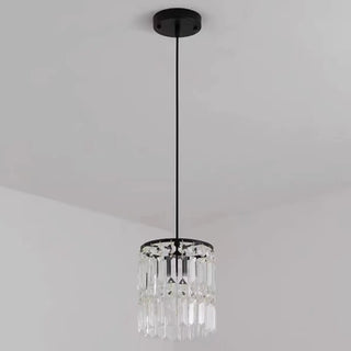 ZOWALA - Modern Clear Crystal Cylinder Crystal Pendant Light Image - 12