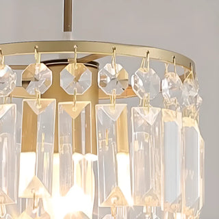ZOWALA - Modern Clear Crystal Cylinder Crystal Pendant Light Image - 15