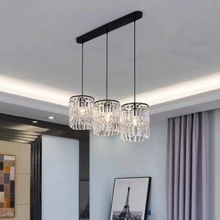 ZOWALA - Modern Clear Crystal Cylinder Crystal Pendant Light Image - 2