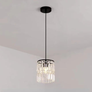 ZOWALA - Modern Clear Crystal Cylinder Crystal Pendant Light Image - 5