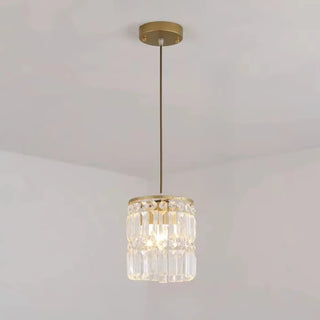 ZOWALA - Modern Clear Crystal Cylinder Crystal Pendant Light Image - 6