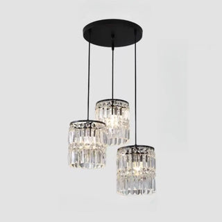 ZOWALA - Modern Clear Crystal Cylinder Crystal Pendant Light Image - 7