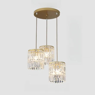 ZOWALA - Modern Clear Crystal Cylinder Crystal Pendant Light Image - 8