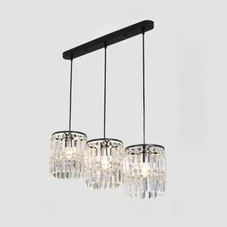 ZOWALA - Modern Clear Crystal Cylinder Crystal Pendant Light Image - 9