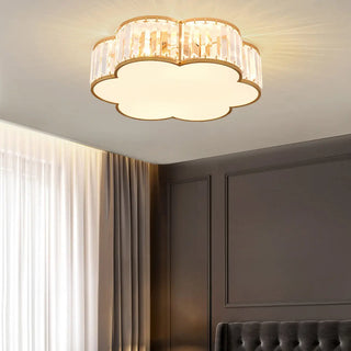 ZOWALA - Square Black Gold Crystal Flush Mount Ceiling Lamp Image - 1