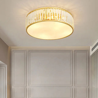 ZOWALA - Square Black Gold Crystal Flush Mount Ceiling Lamp Image - 10